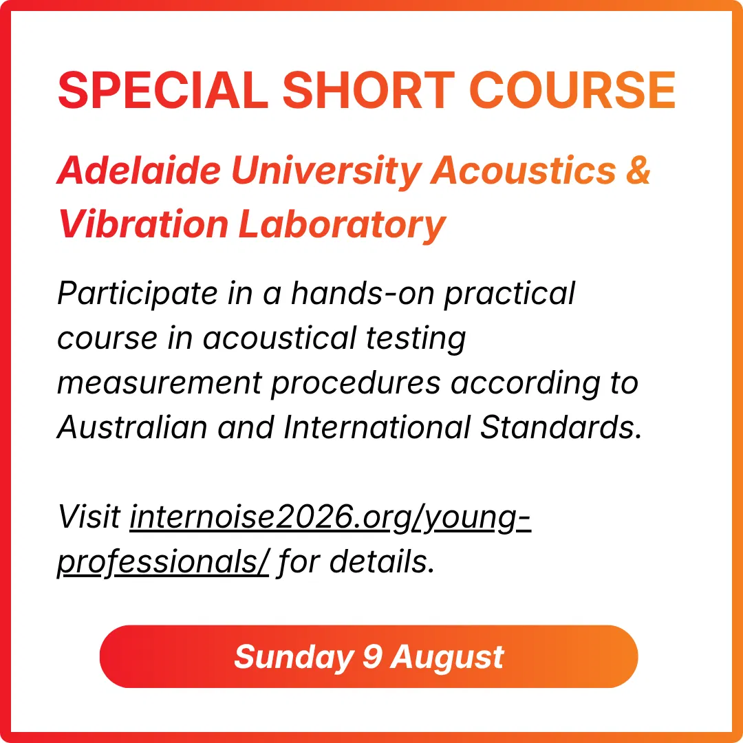 Special Short Course &mdash; Adelaide University Acoustics & Vibration Laboratory, domingo 9 de agosto
