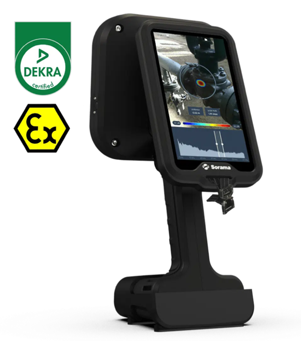 La cámara acústica iV64Ex, certificada por DEKRA para entornos ATEX/IECEx.